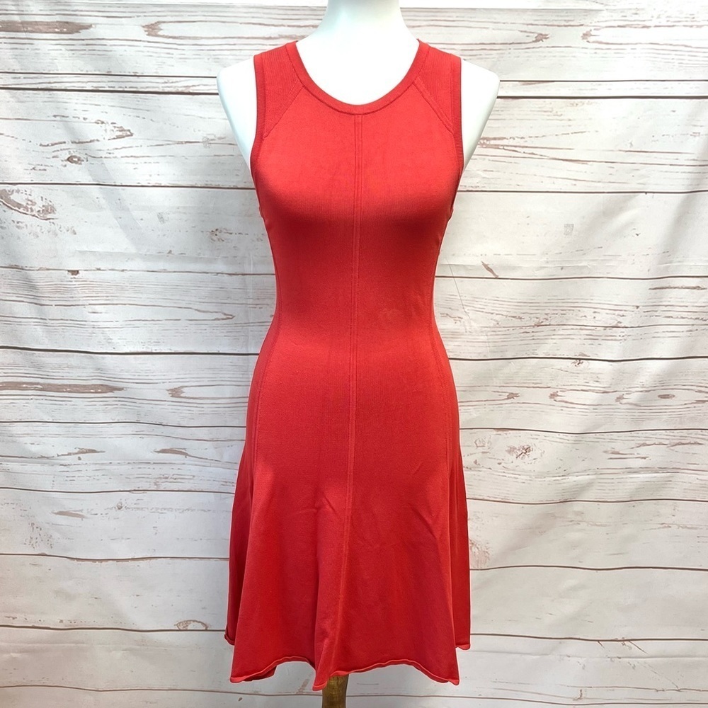 A.L.C Coral Red Knit Skater Dress